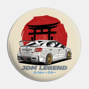 JDM White Subie Impreza  WRX STi Pin