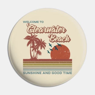 Clearwater Beach Retro Sunset - Clearwater Beach Pin