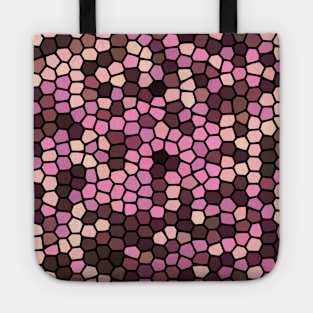 Painted Glass of Pixel Pink Hearts Pattern Tote