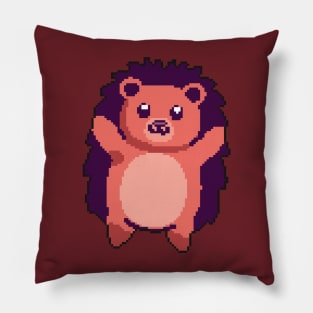 Spiky Defender: Pixel Art Hedgehog Design for Fashionable Attire Pillow