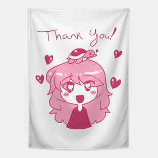 Thank You - Pink Turtle Girl Tapestry