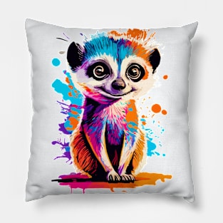 Meerkat Colourful - Cute Meerkat Mongoose Pillow