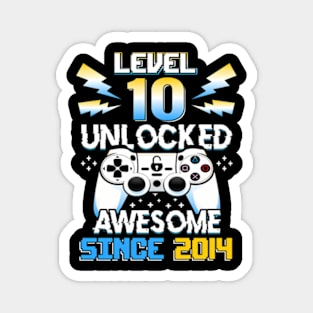 Level 10 Unlocked Video Game 10Th Birthday 10 Yr Old Boys Magnet