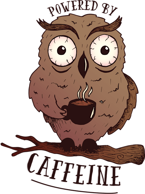 Caffeine Owl Kids T-Shirt by TomCage