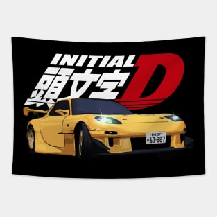 Initial D - FD RX-7 yellow drift Tapestry