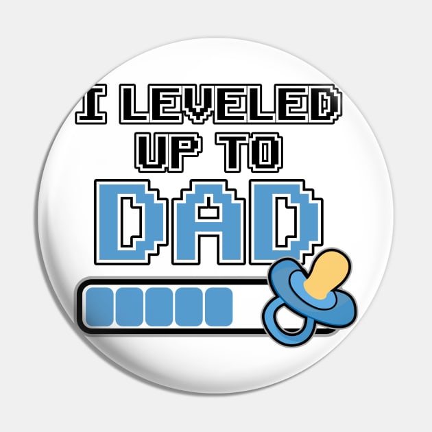 Leveled up to Dad Daddy Father Gift Birth Pregnant Pin by Kuehni