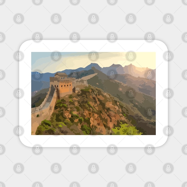 Great Wall of China Painting Magnet by gktb