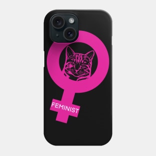 Cat knows feminist Phone Case