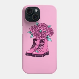 Rock style boots and roses Phone Case