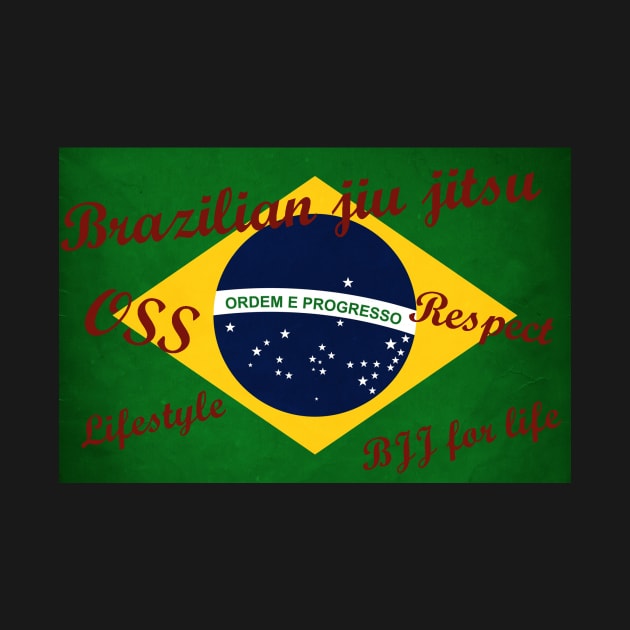 Brazilian Jiu Jitsu - Brazil flag with inspirational quotes by OnuM2018