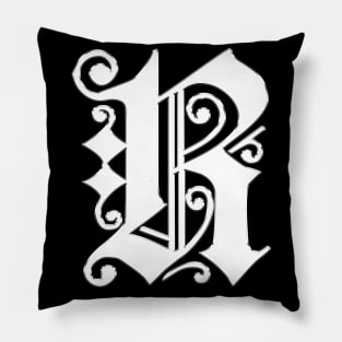 Silver Letter R Pillow