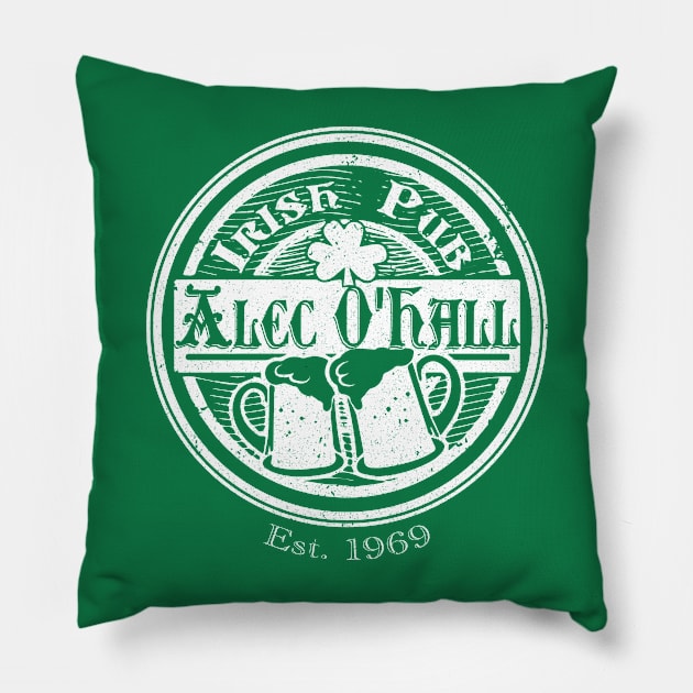 Alec O'Hall Irish Pub Pillow by Alema Art