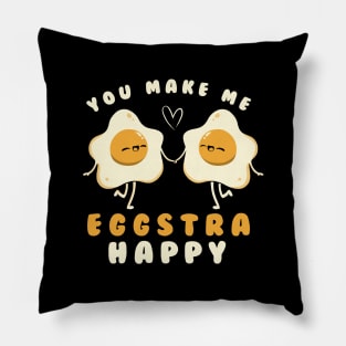 You Make Me Eggstra Happy by Tobe Fonseca Pillow