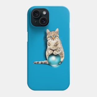 Cat on Glass Ball Phone Case