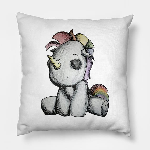 Dark Unicorn Pillow by Teamtsunami6