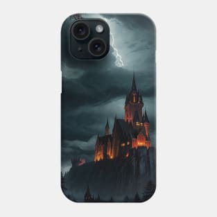 Lighting Striking the Top of a Haunted Castle Phone Case