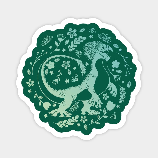 Floral Boga (Green Gradient) Magnet by Kimberly Sterling