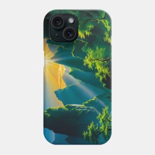 Sunlight Streaming Down on a Green Valley Phone Case