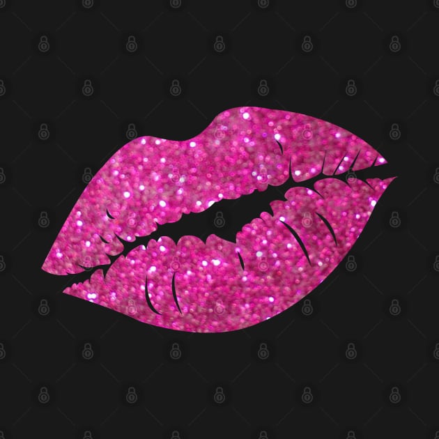 Hot Pink Faux Glitter Lips by Felicity-K