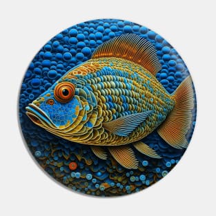 [AI Art] Fish in the sea, Optical Art Style Pin