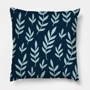 blue simple leaf pattern Pillow