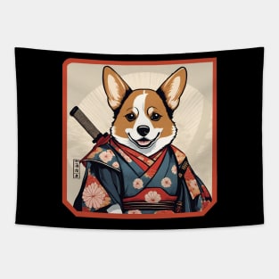 Samurai corgi Tapestry