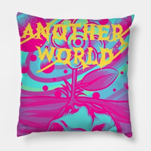 ANOTHER WORLD, band merchandise, skull t-shirt Pillow