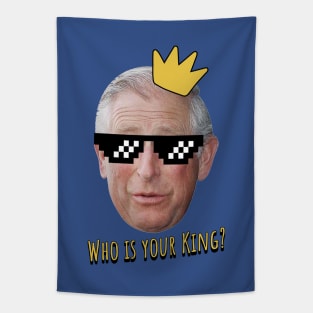 King Charles III - 8-Bit Sunglasses Tapestry