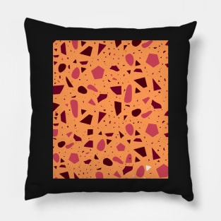 Seamless  Orange and Pink Terrazzo Pattern Pillow