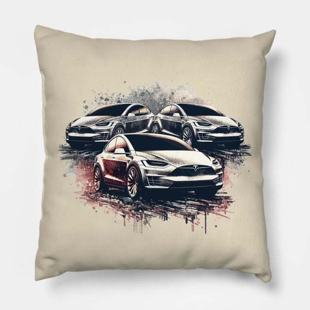 Tesla Model X Pillow by Vehicles-Art