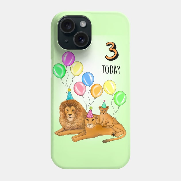 LION FAMILY 3RD BIRTHDAY Phone Case by Poppy and Mabel