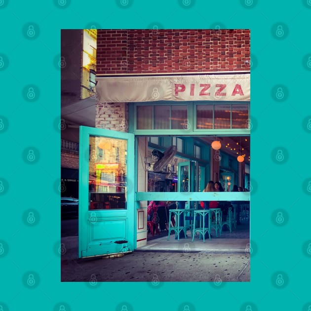 Street Pizza Restaurant Downtown Manhattan New York City by eleonoraingrid