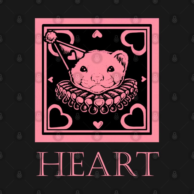 Love Ferret In Pink - Heart Quote - Borderless Version by Nat Ewert Art