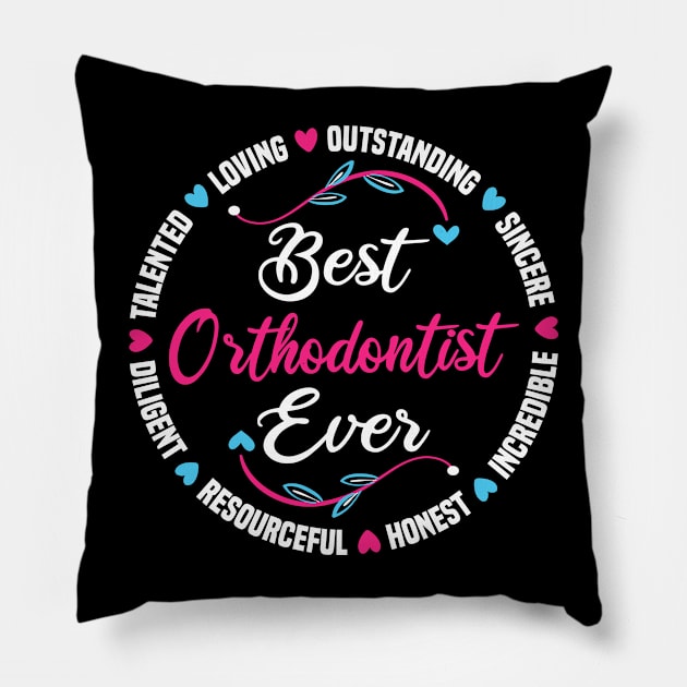 Best Orthodontist Ever Pillow by White Martian