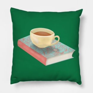 Flowery Books And Tea Pillow