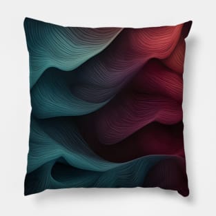 Colorful Textured Abstract Wave Pattern Pillow