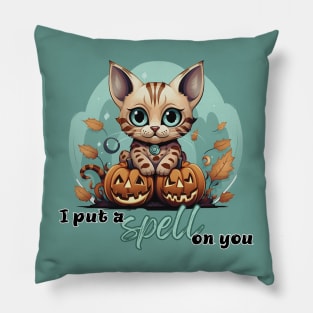 Cute and Spooky Bangel Cat Pillow