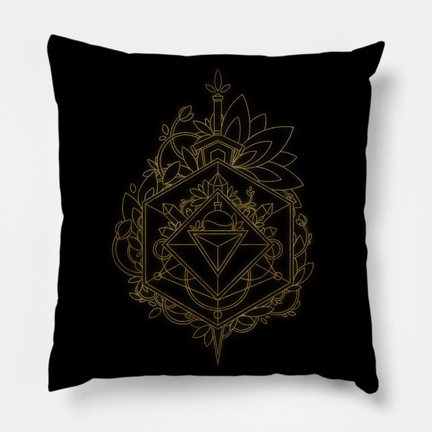 Golden Shield Pillow by maryallen138