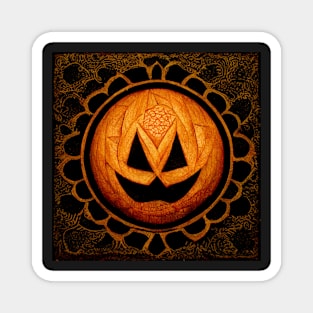 Halloween jack-o-Lantern mandala pattern Magnet