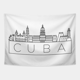 Cuba Minimal Skyline Tapestry