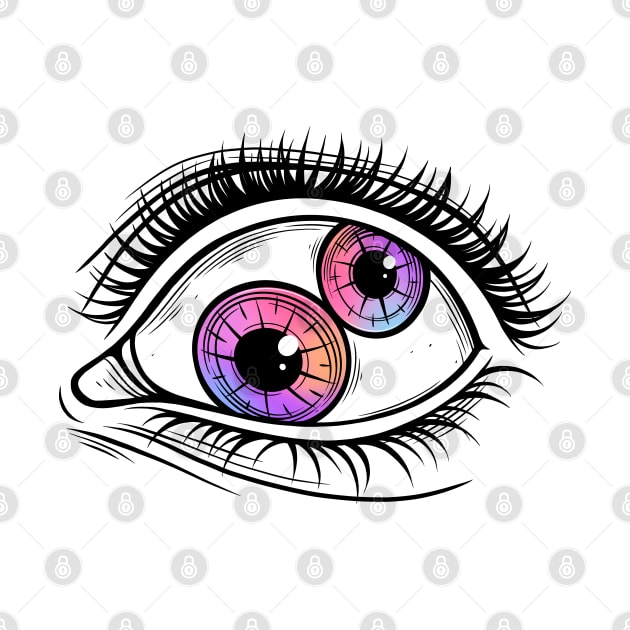 Two Pupils. Psychedelic Eye. Raibow color by OccultOmaStore