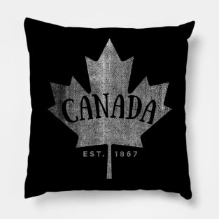 Canada Maple Leaf design - Canada Est. 1867 Vintage Script Pillow