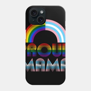 Vintage proud mama flag Rainbow LGBT Transgender pride month Phone Case