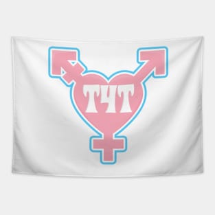 T4T Transgender symbol- Pink 3D  - Valentines Trans Pride Tapestry