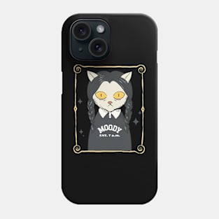 Moody Est 7 am Girl Cat Creepy Scary Halloween Phone Case