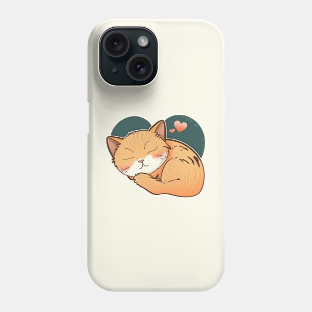 Sleepy Cat Valentine's Day Phone Case by alanersia