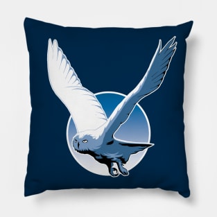 Flying snowy owl Pillow