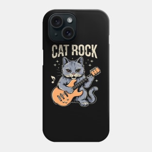 Cat rock guitarist Phone Case