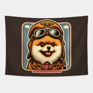 Pomeranian Pilot Tapestry