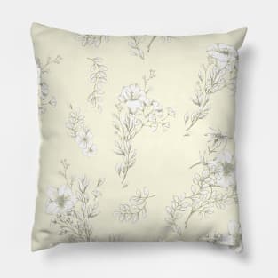 Flowers on pastel yellow Pillow